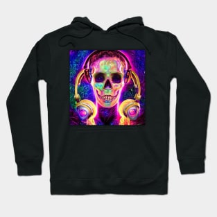 Headphones Skull Listening To Music Hoodie